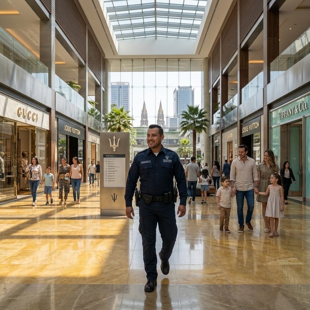 Guardia Tripton patrullando un centro comercial